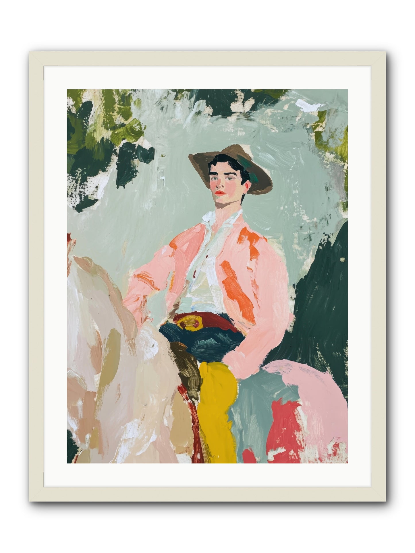 Shadow Rider -- Framed Print - White 24x32