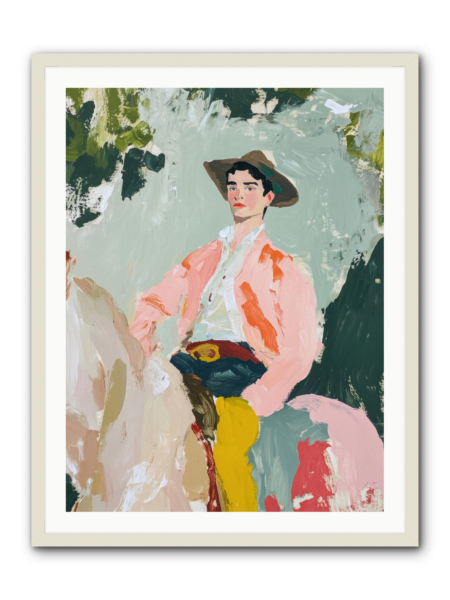 Shadow Rider -- Framed Print - White 30x40