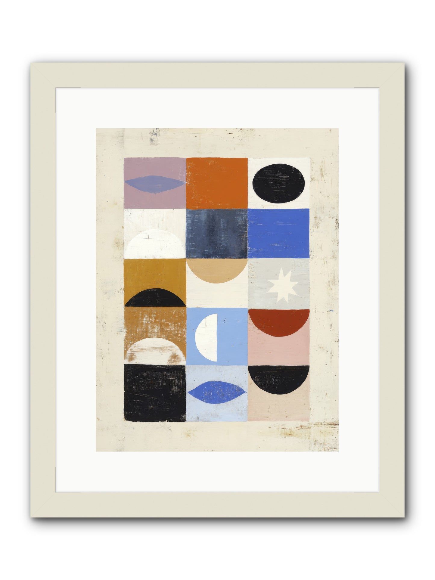 Shadowsprig Mosaic -- Framed Print - White 12x16