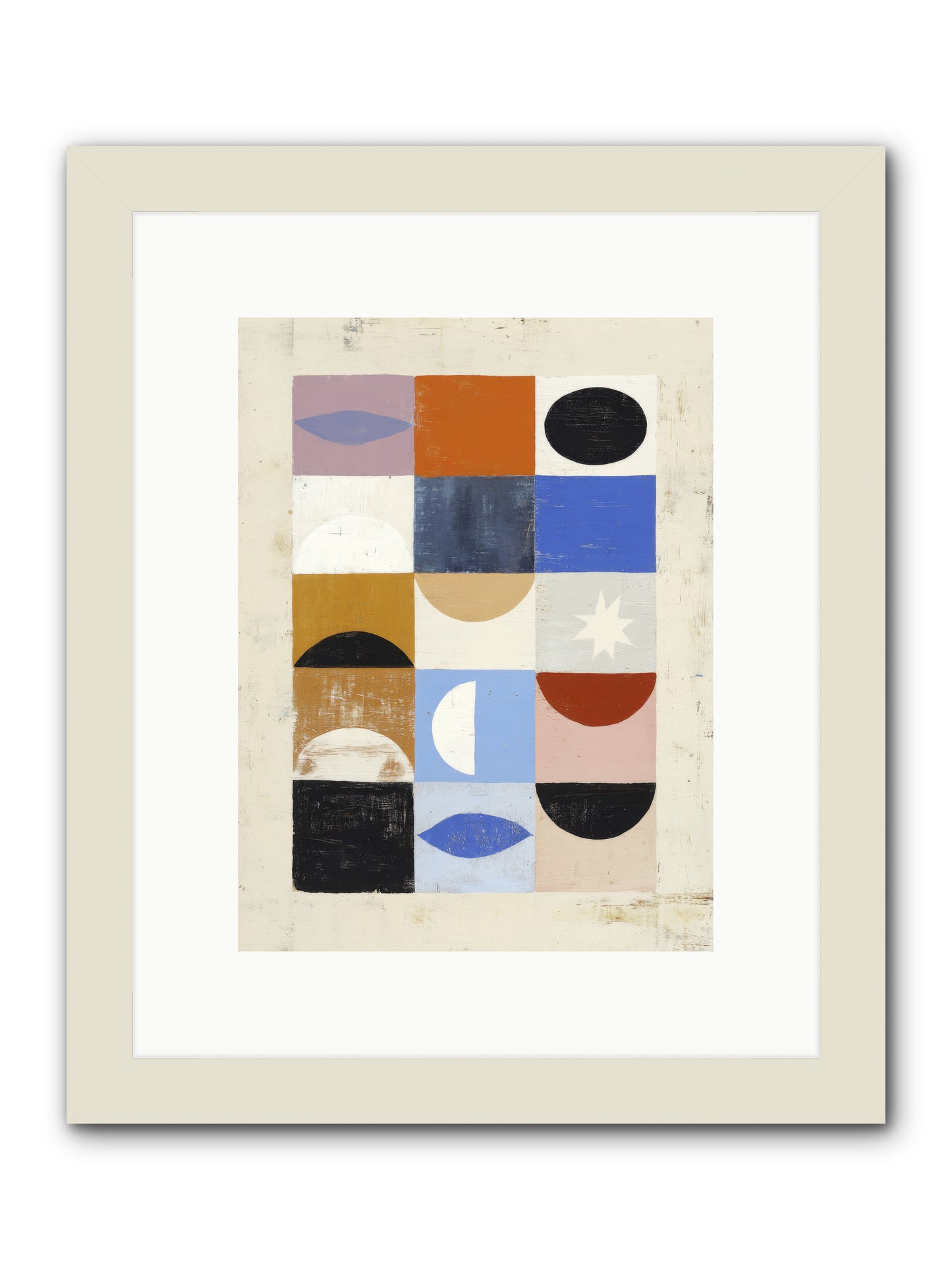 Shadowsprig Mosaic -- Framed Print - White 9x12