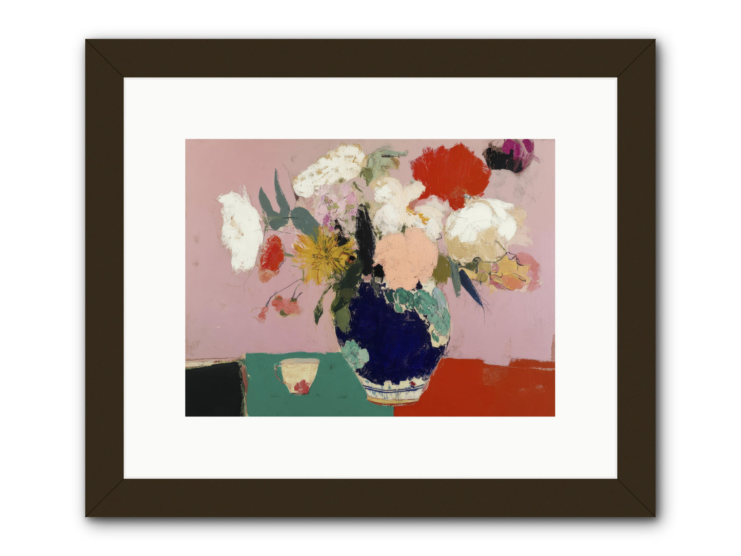 She Brought the Garden Inside -- Framed Print - Black 12x9