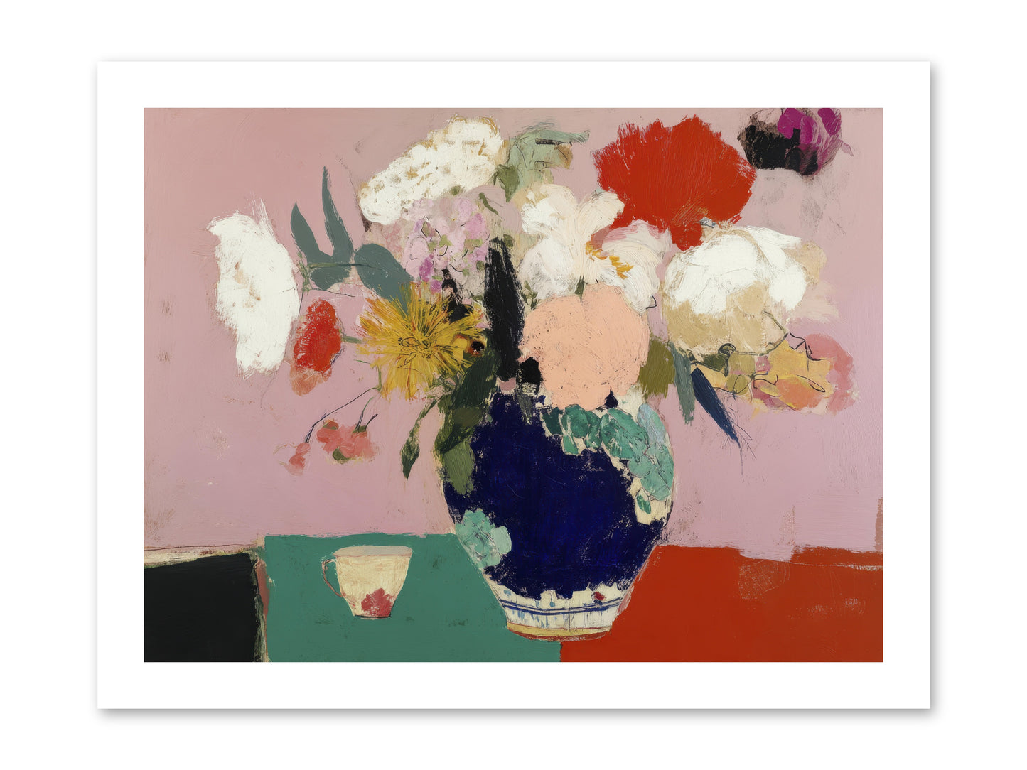 She Brought the Garden Inside -- Loose Canvas Print 16x12