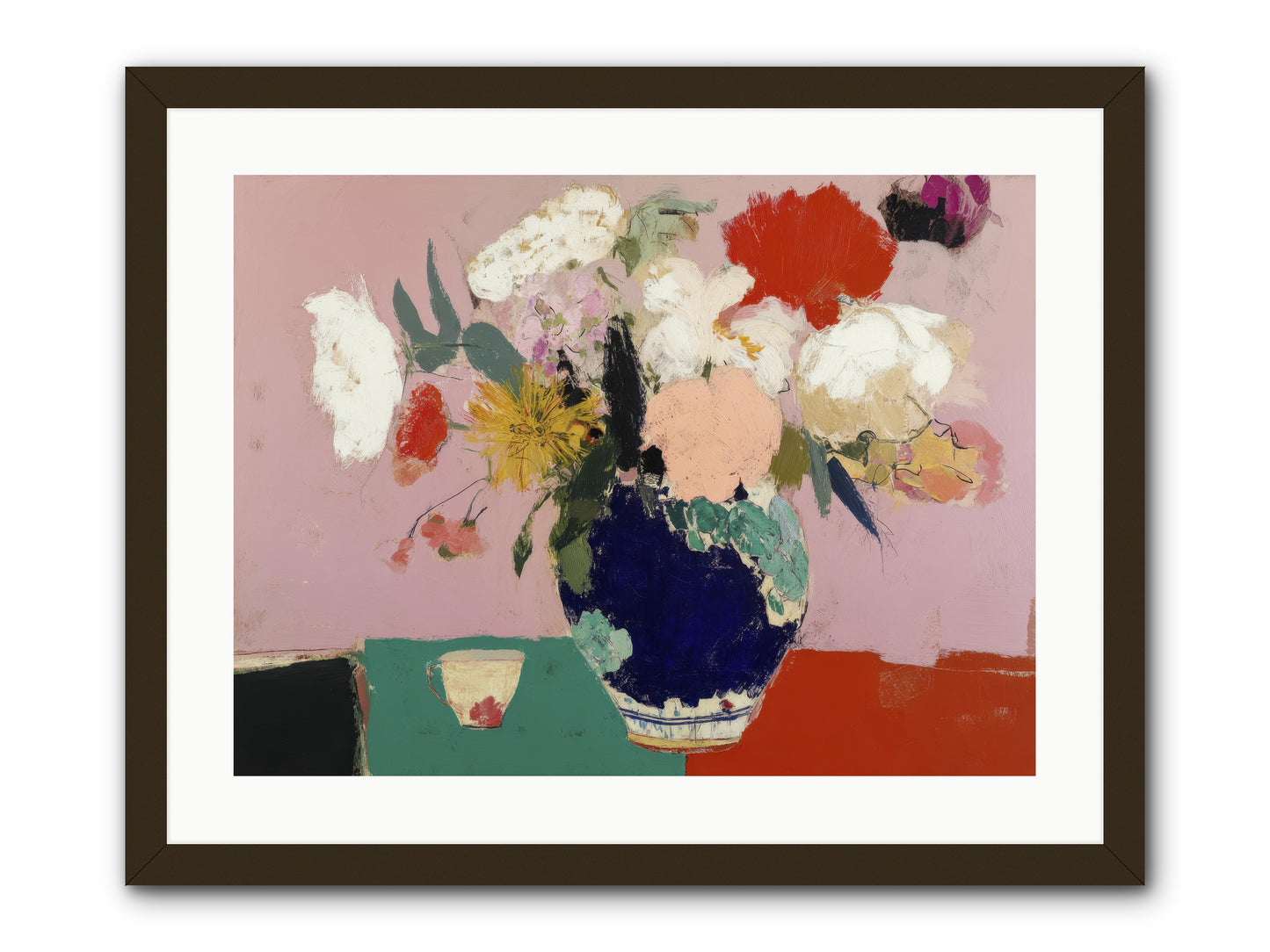 She Brought the Garden Inside -- Framed Print - Black 24x18