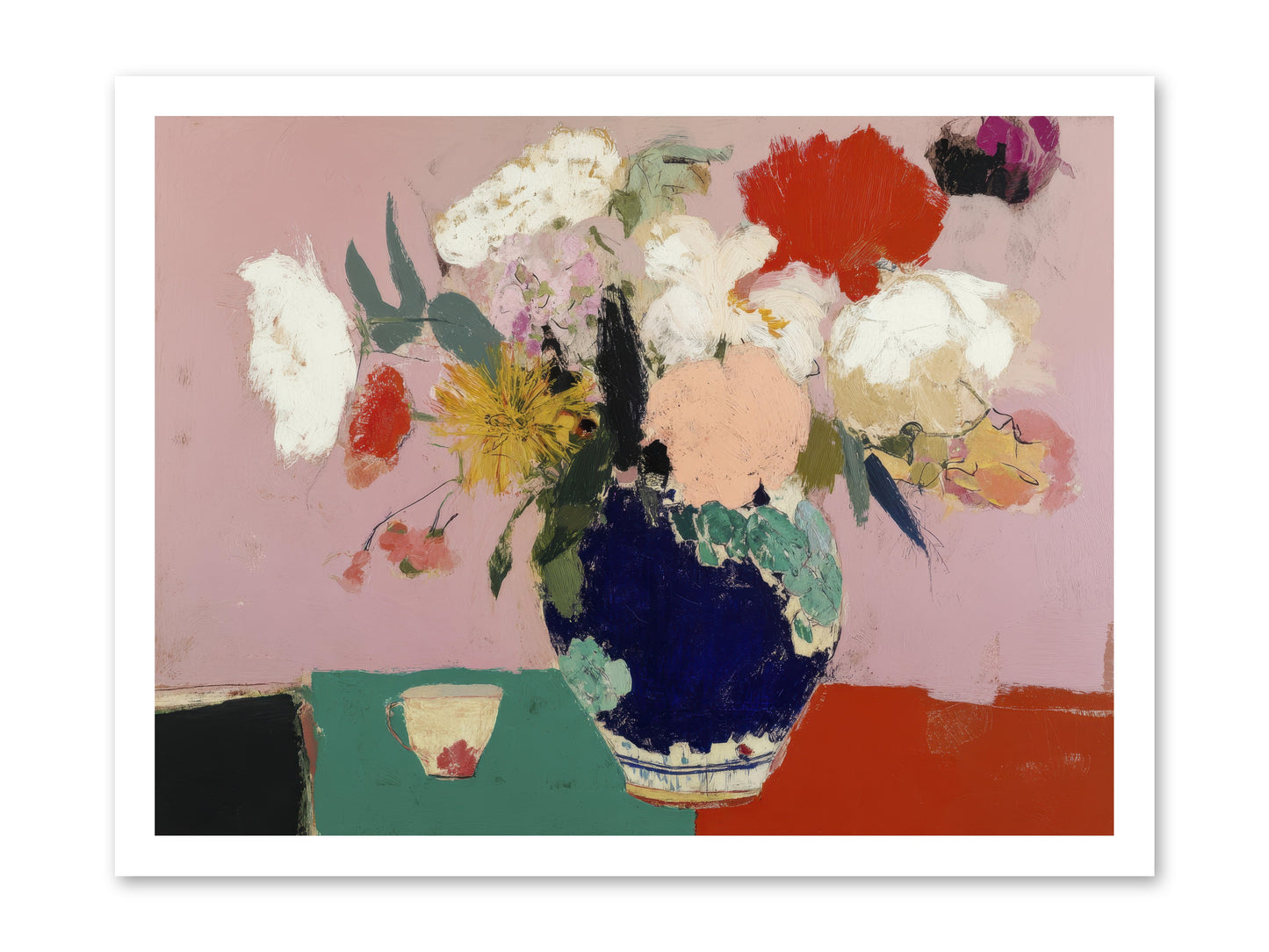 She Brought the Garden Inside -- Loose Canvas Print 24x18