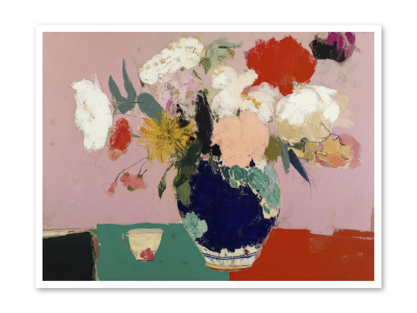 She Brought the Garden Inside -- Loose Canvas Print 48x36