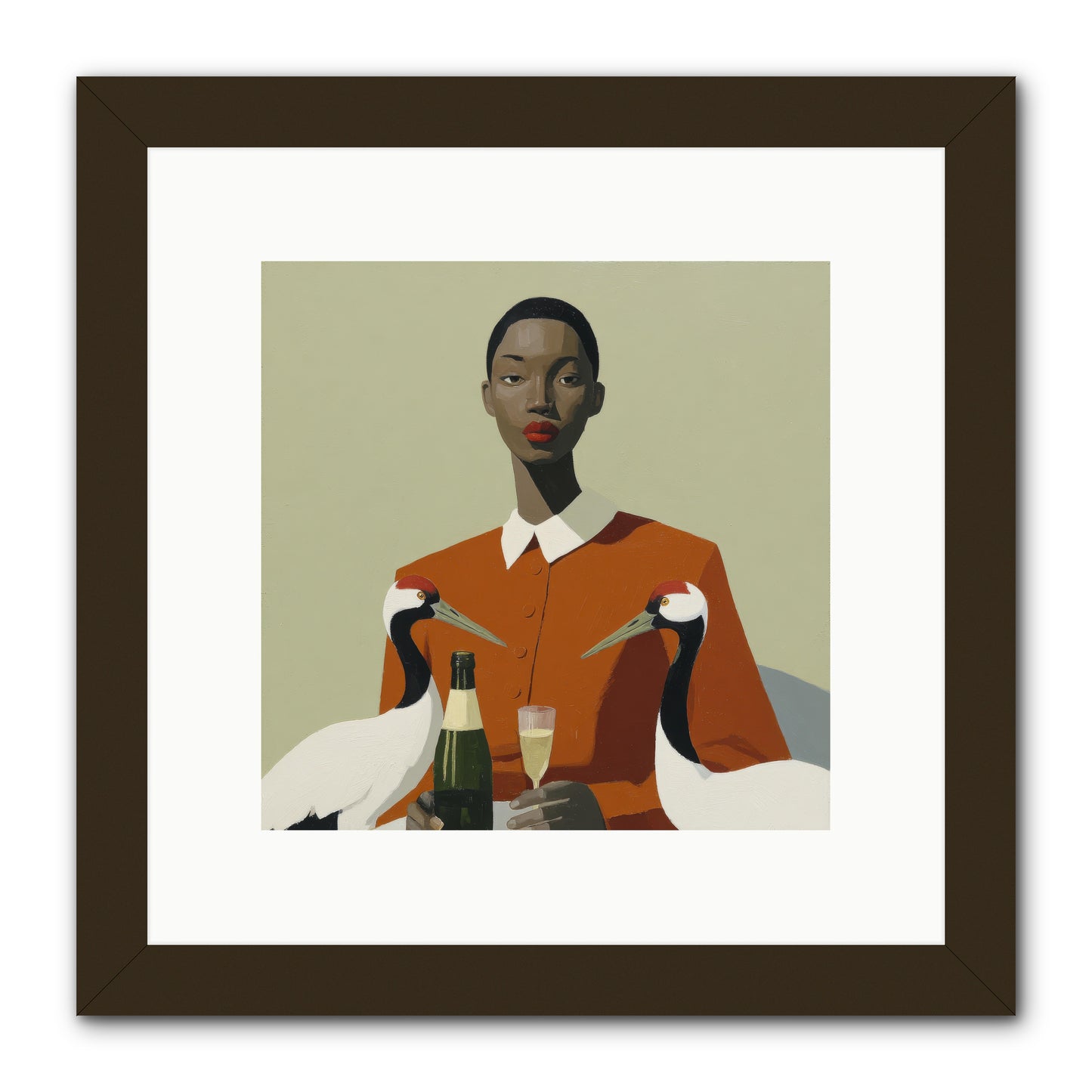 She Collected Feathers Daily -- Framed Print - Black 10x10