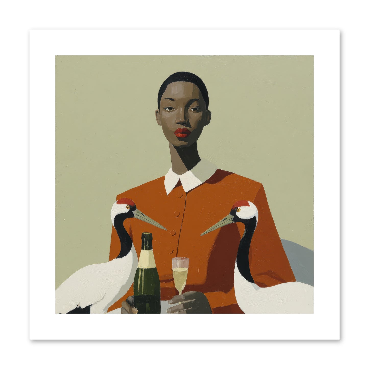 She Collected Feathers Daily -- Loose Canvas Print 10x10