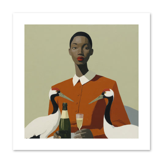 She Collected Feathers Daily -- Paper Print 10x10