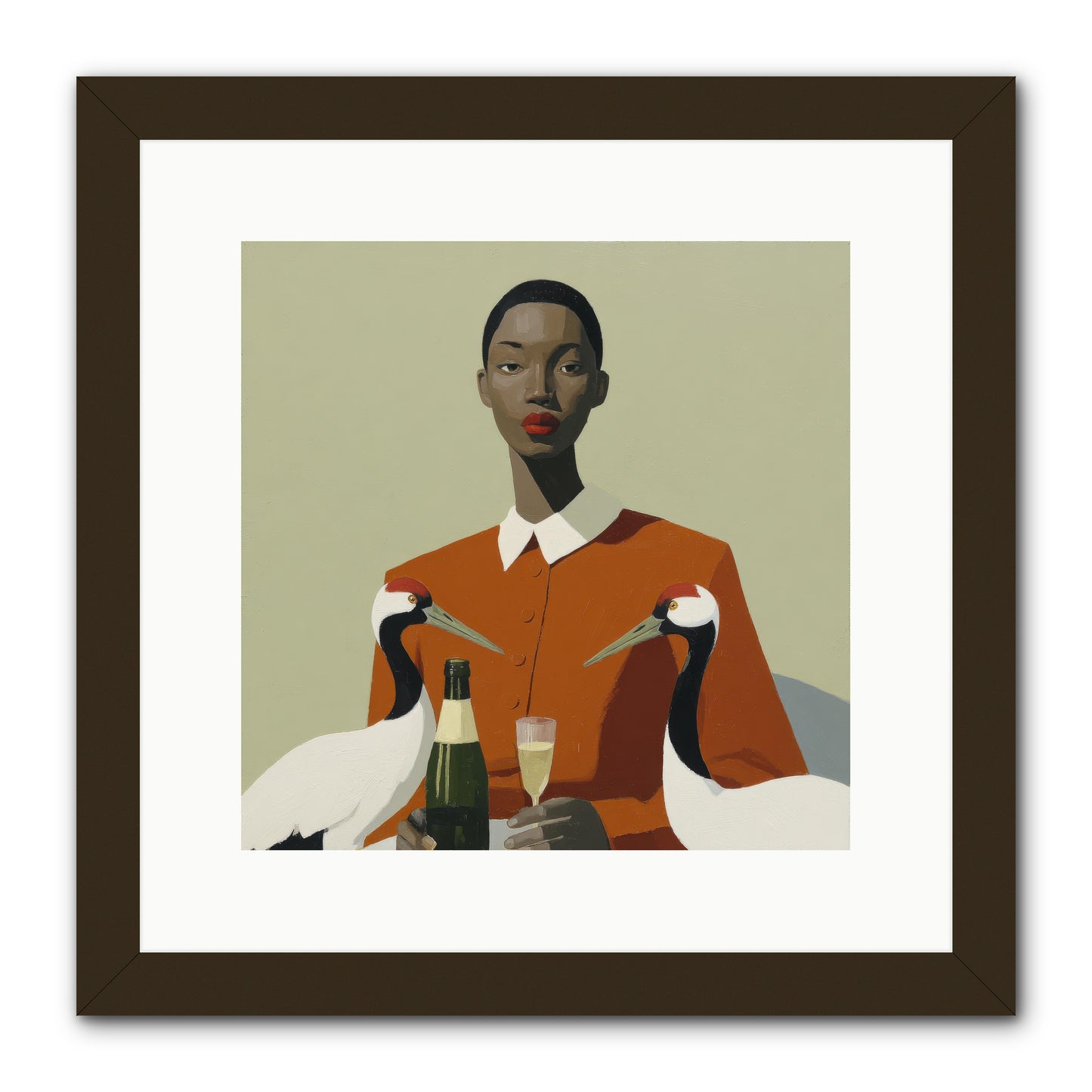 She Collected Feathers Daily -- Framed Print - Black 12x12