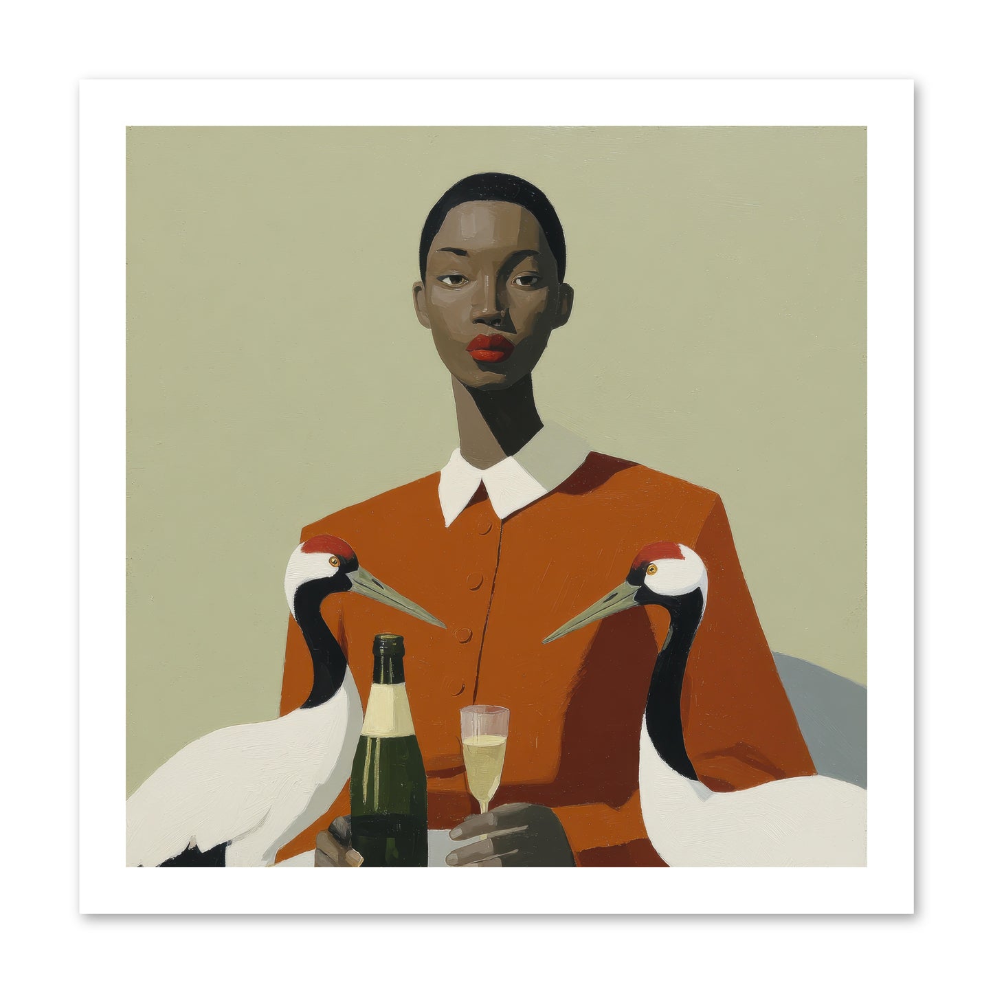 She Collected Feathers Daily -- Loose Canvas Print 16x16