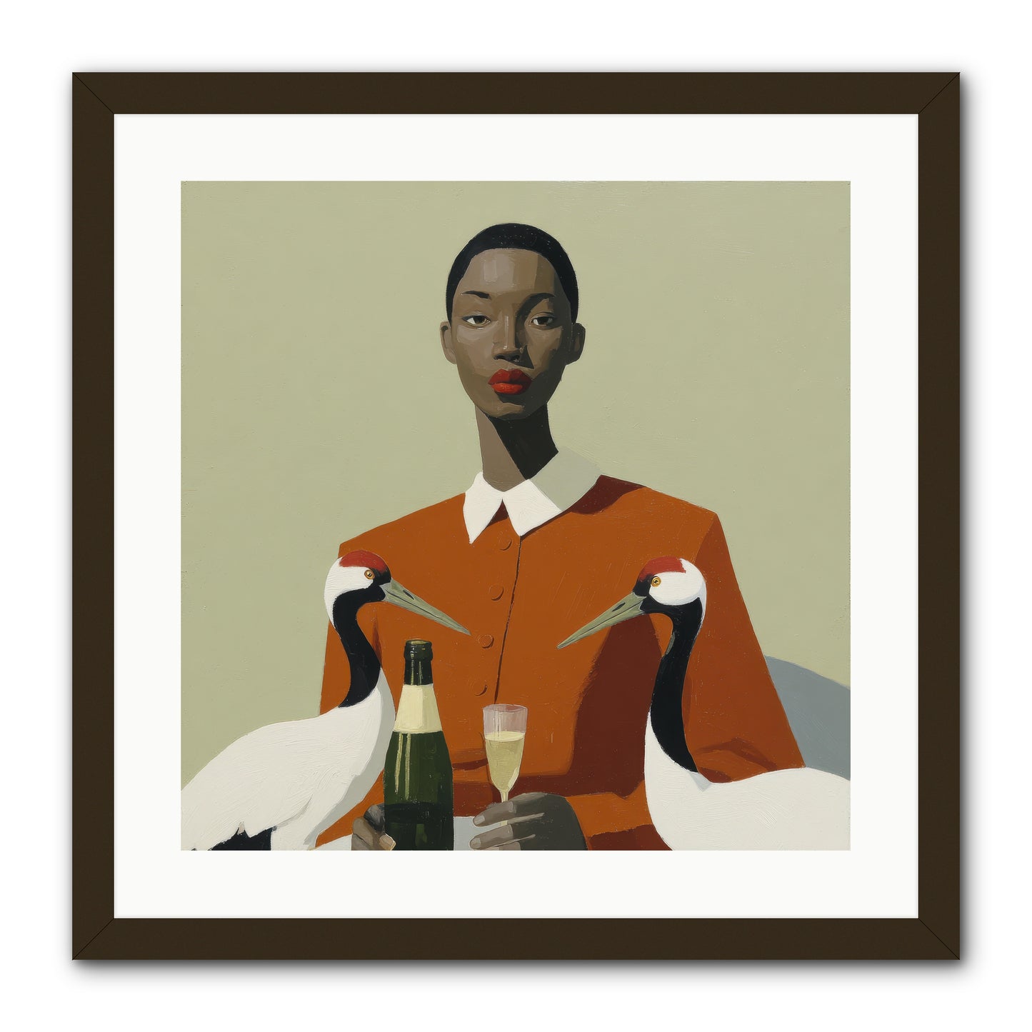 She Collected Feathers Daily -- Framed Print - Black 20x20