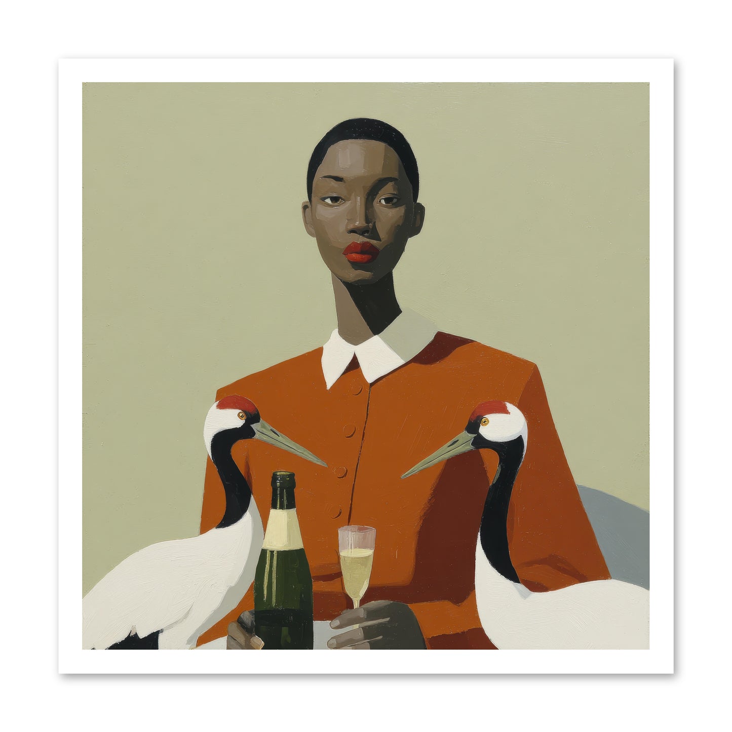 She Collected Feathers Daily -- Paper Print 24x24