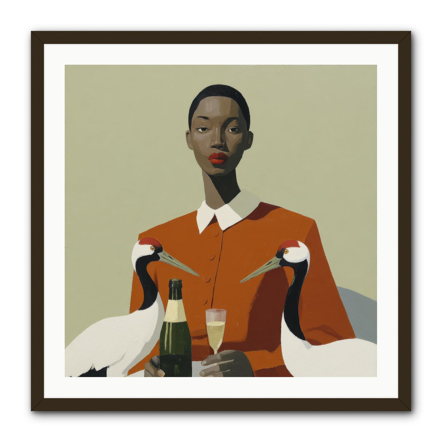 She Collected Feathers Daily -- Framed Print - Black 30x30