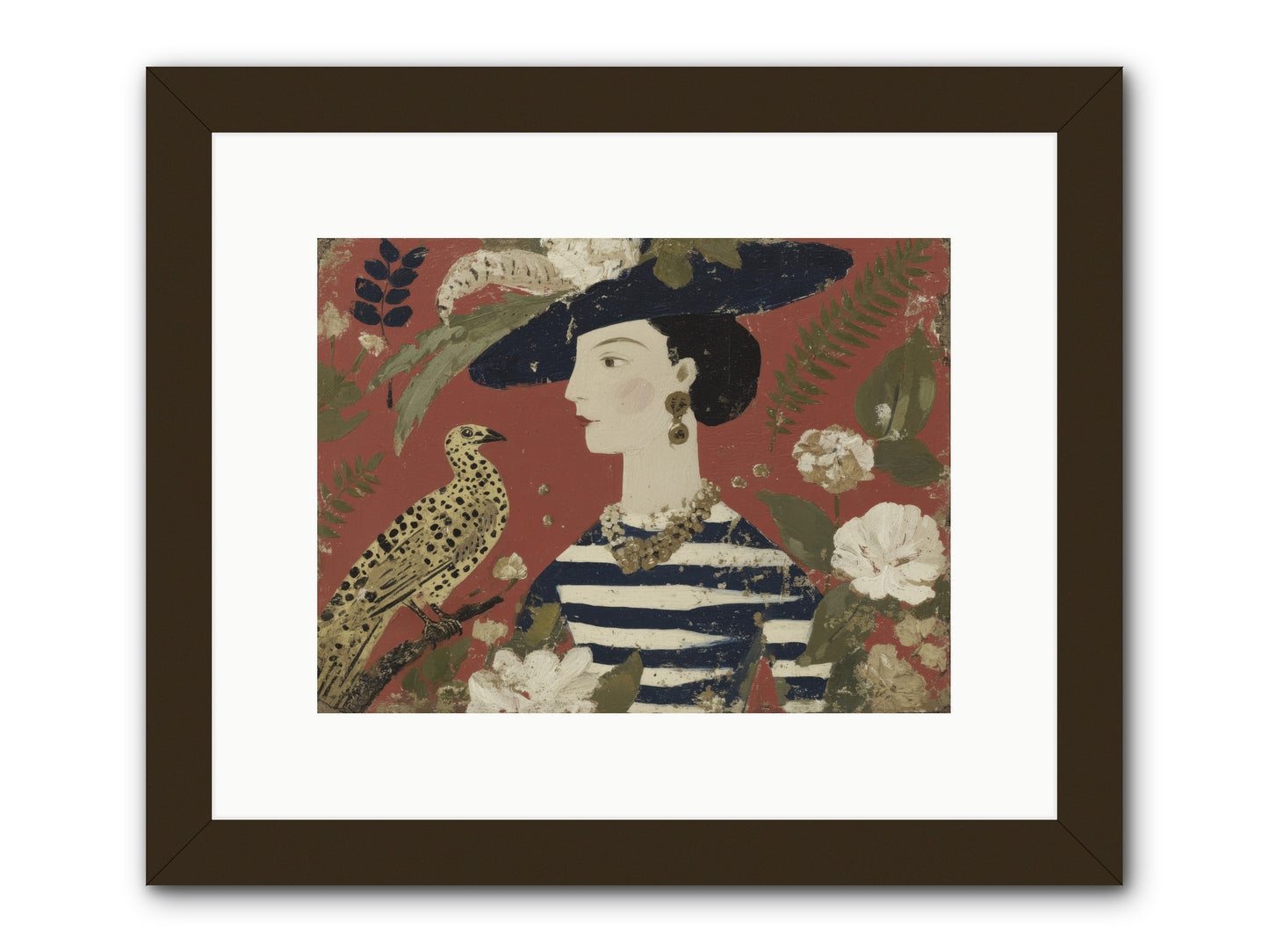 She Collected Feathers No.1 -- Framed Print - Black 12x9