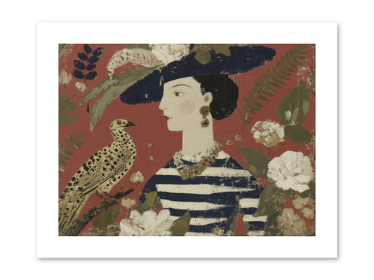 She Collected Feathers No.1 -- Paper Print 12x9