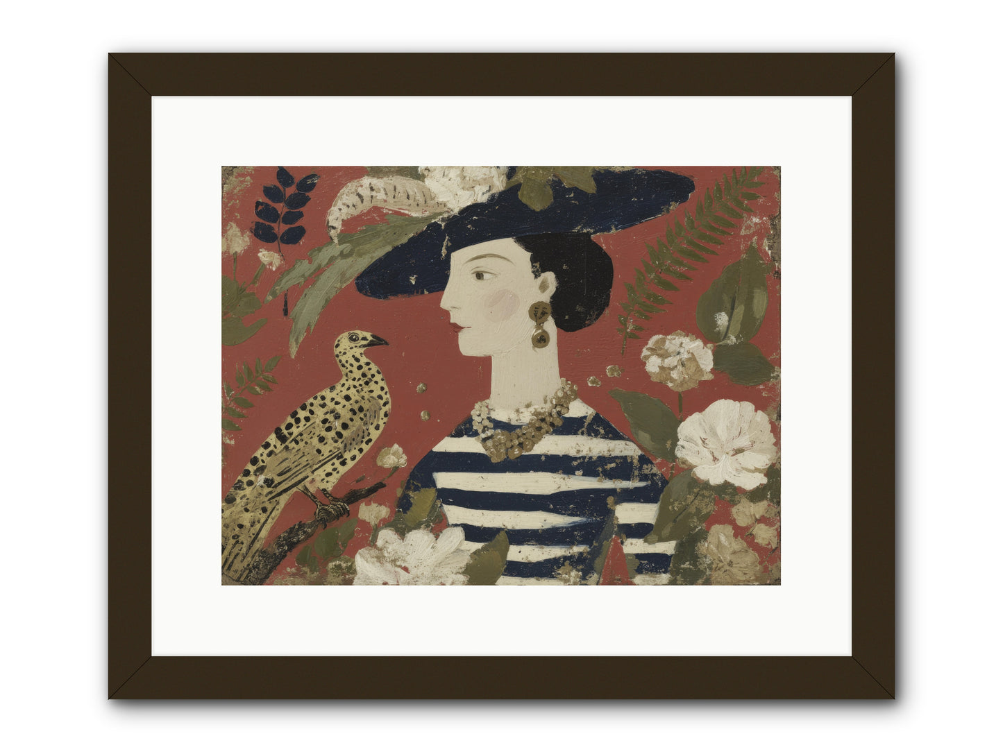 She Collected Feathers No.1 -- Framed Print - Black 16x12