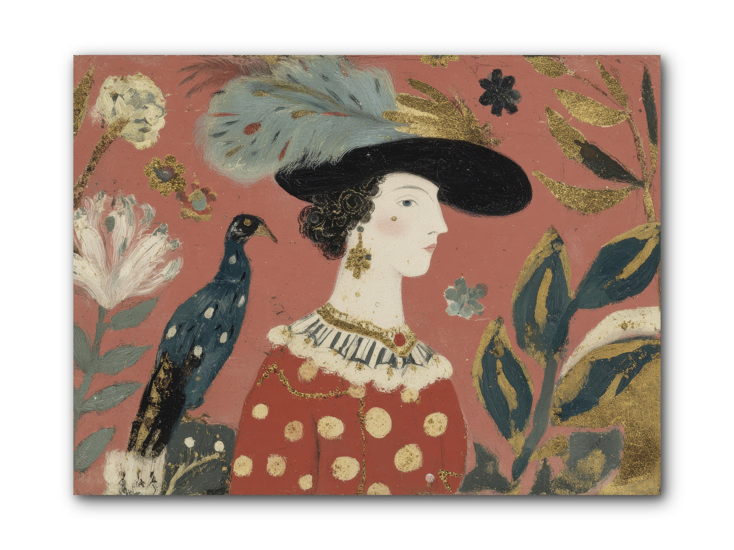 She Collected Feathers No.2 -- Wrapped Canvas 12x9