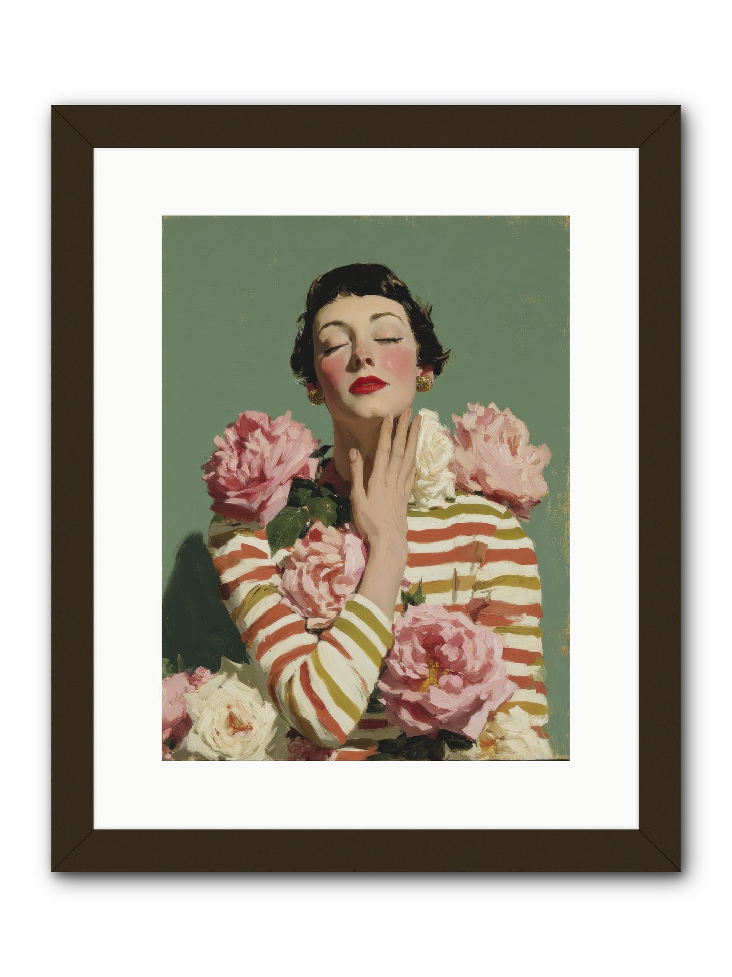 She Embraced the Entire Garden -- Framed Print - Black 12x16