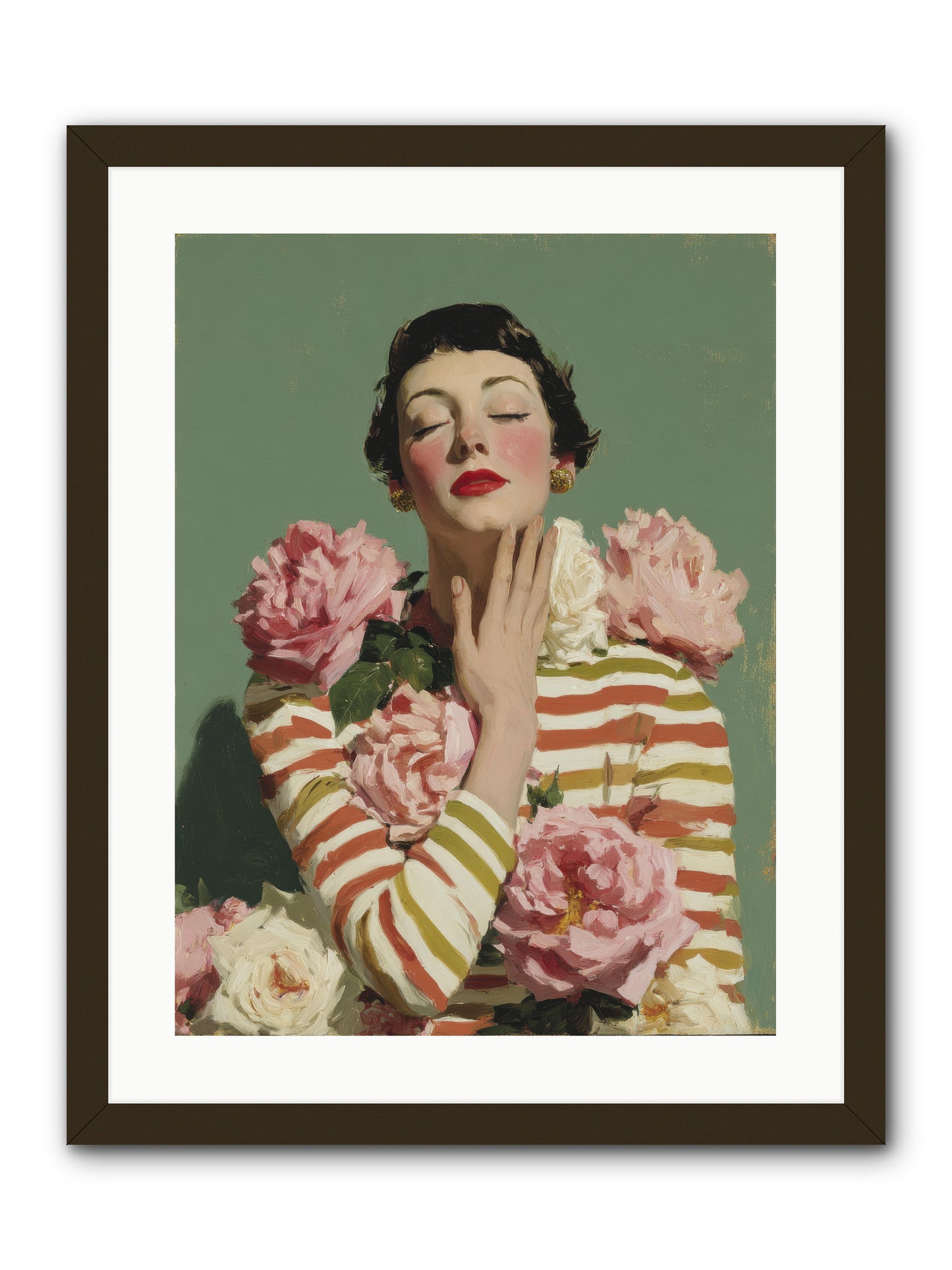 She Embraced the Entire Garden -- Framed Print - Black 18x24