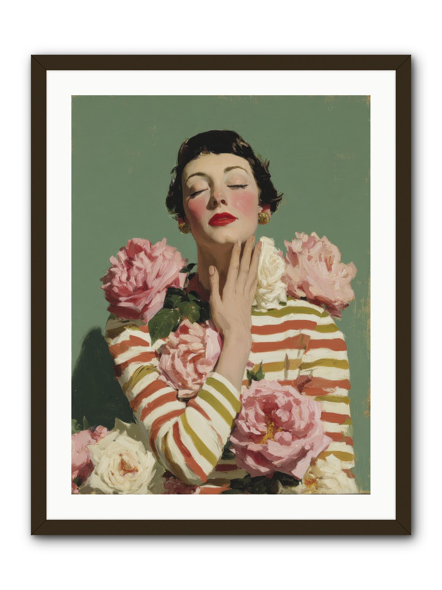 She Embraced the Entire Garden -- Framed Print - Black 24x32