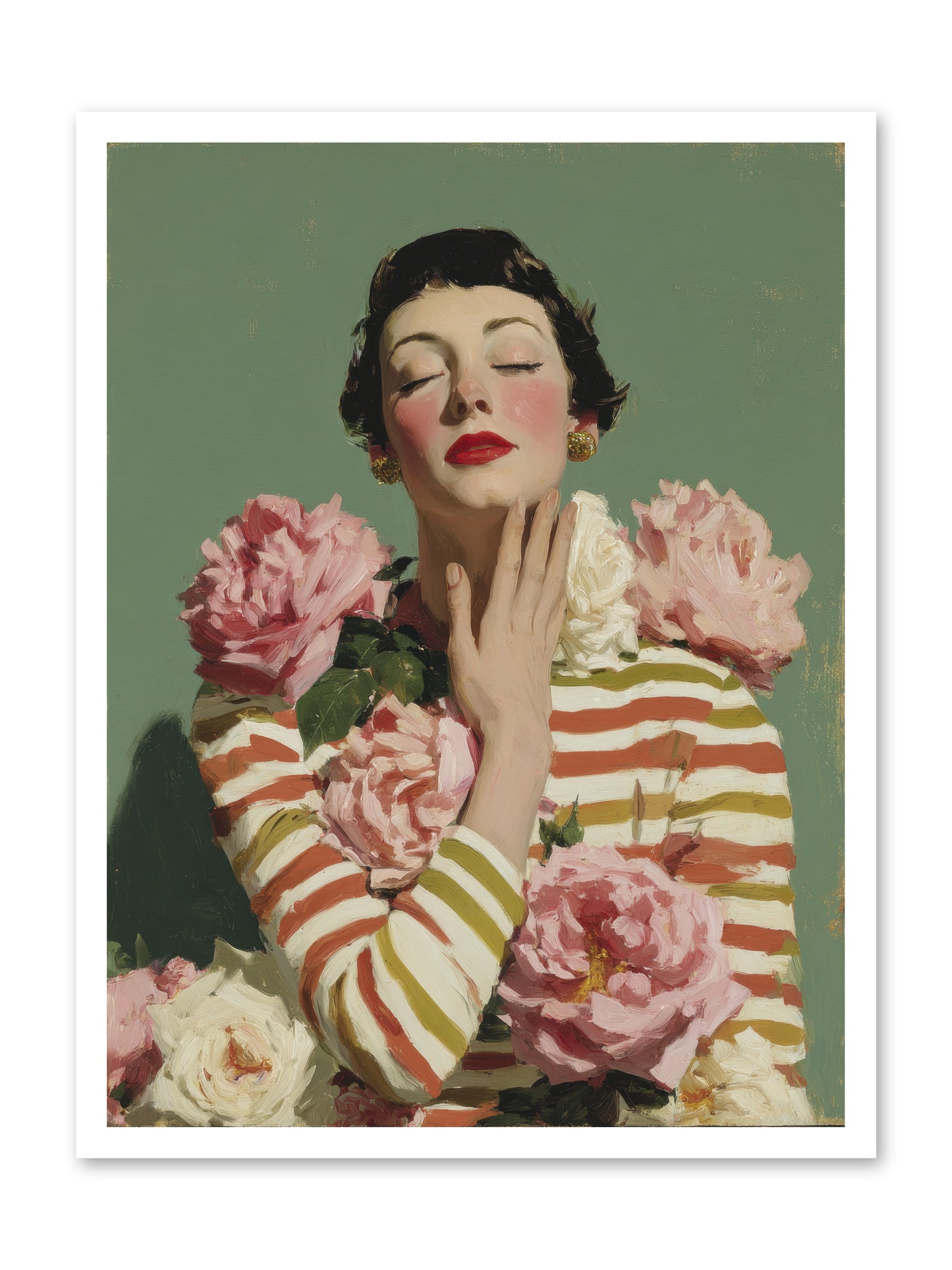 She Embraced the Entire Garden -- Loose Canvas Print 24x32