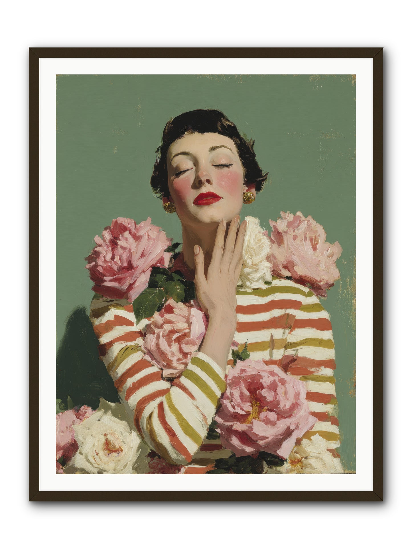 She Embraced the Entire Garden -- Framed Print - Black 36x48