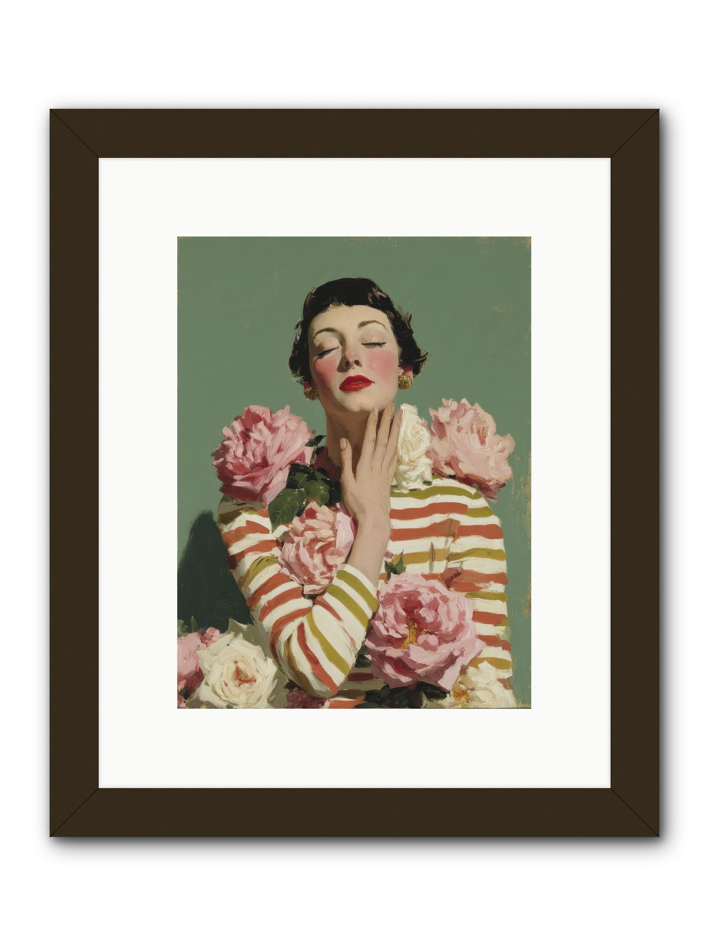 She Embraced the Entire Garden -- Framed Print - Black 9x12