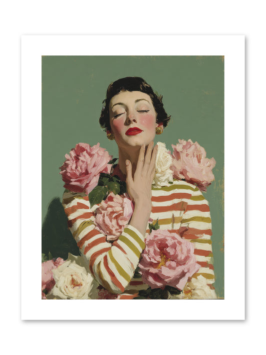 She Embraced the Entire Garden -- Paper Print 9x12