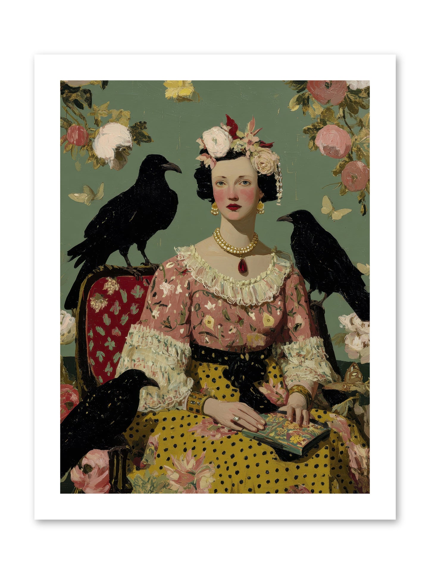 She Fed Birds by Hand -- Loose Canvas Print 12x16