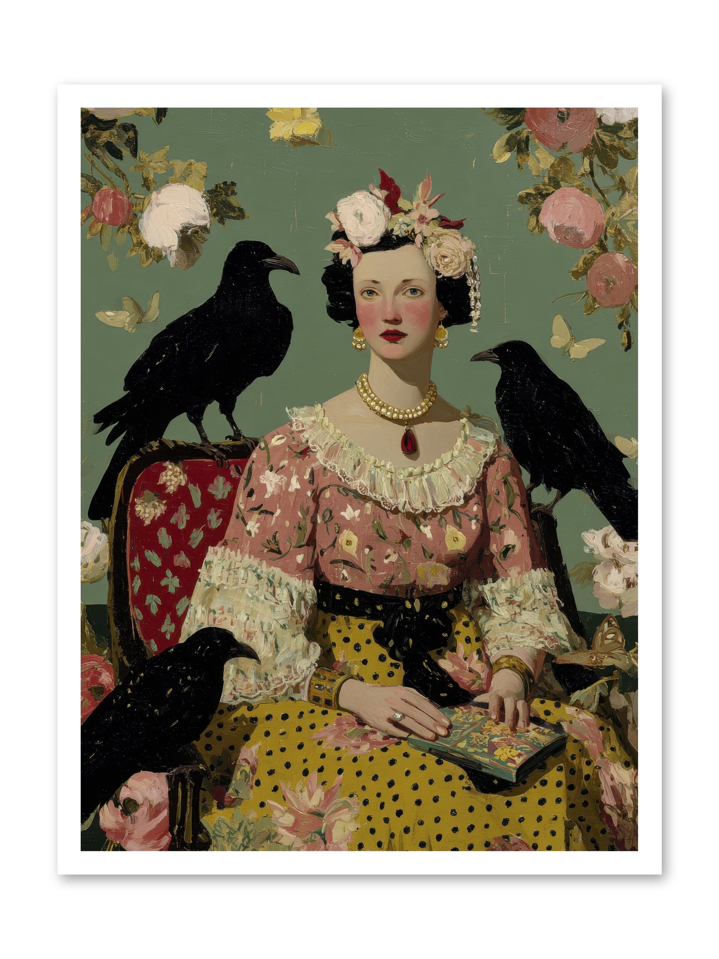 She Fed Birds by Hand -- Paper Print 24x32