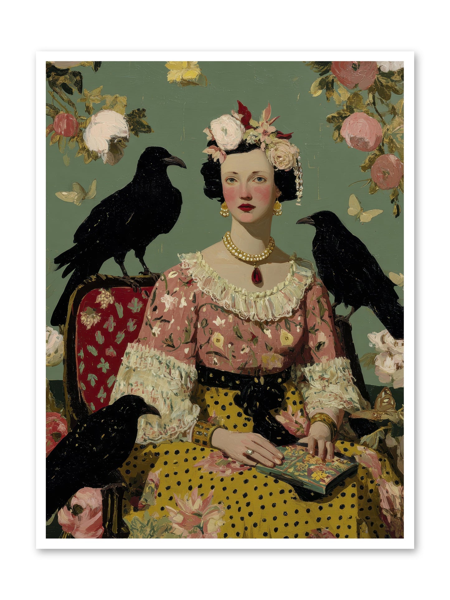She Fed Birds by Hand -- Loose Canvas Print 36x48