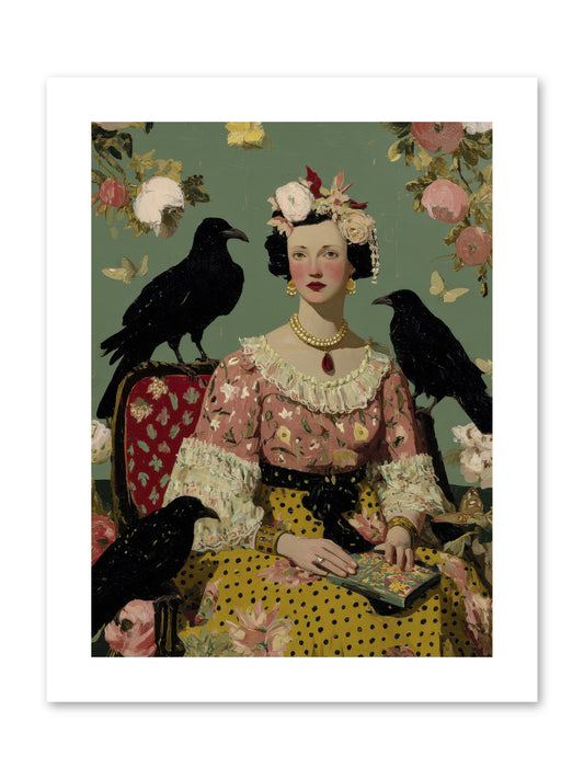 She Fed Birds by Hand -- Paper Print 9x12
