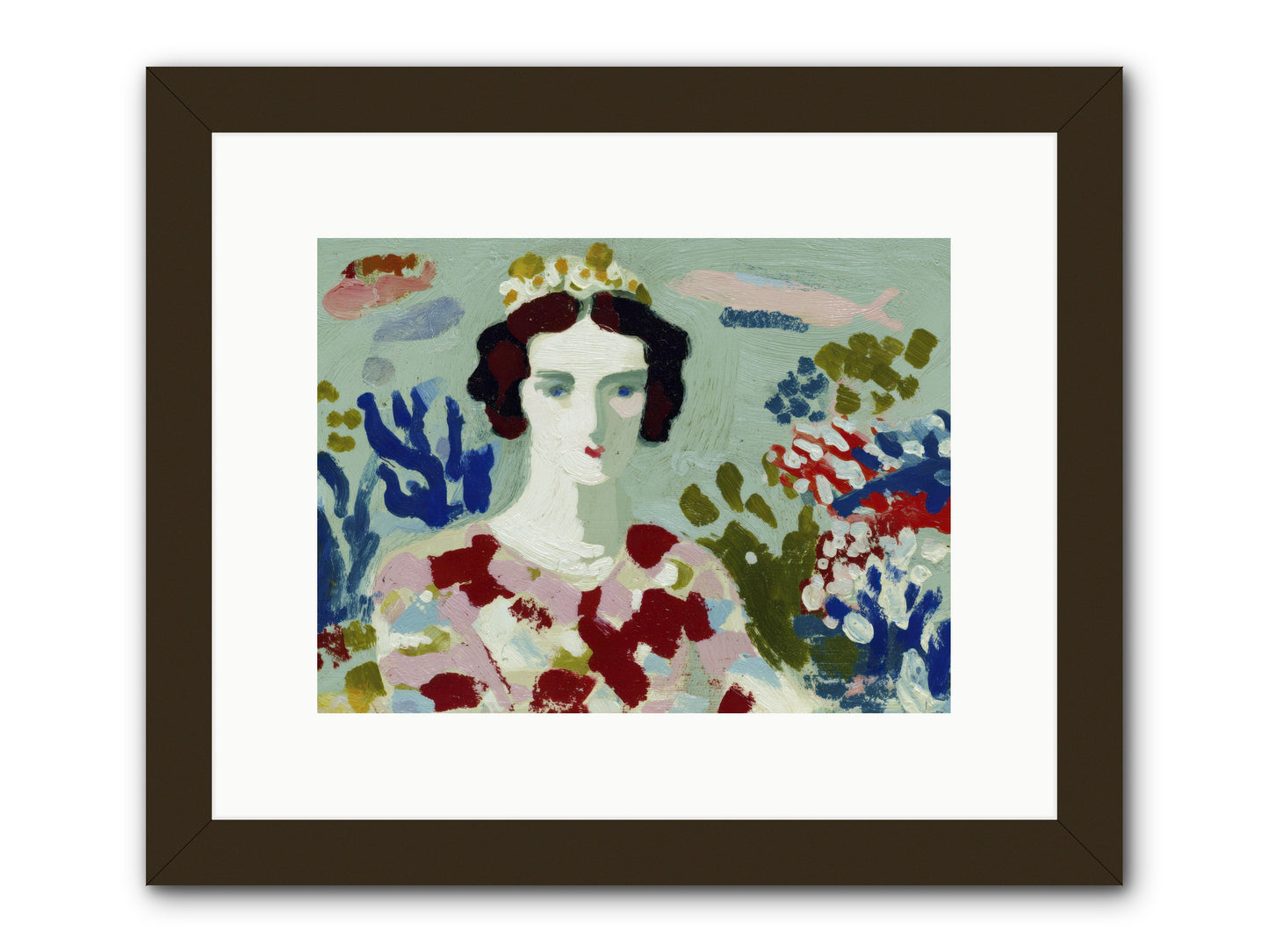 She Floated Through -- Framed Print - Black 12x9