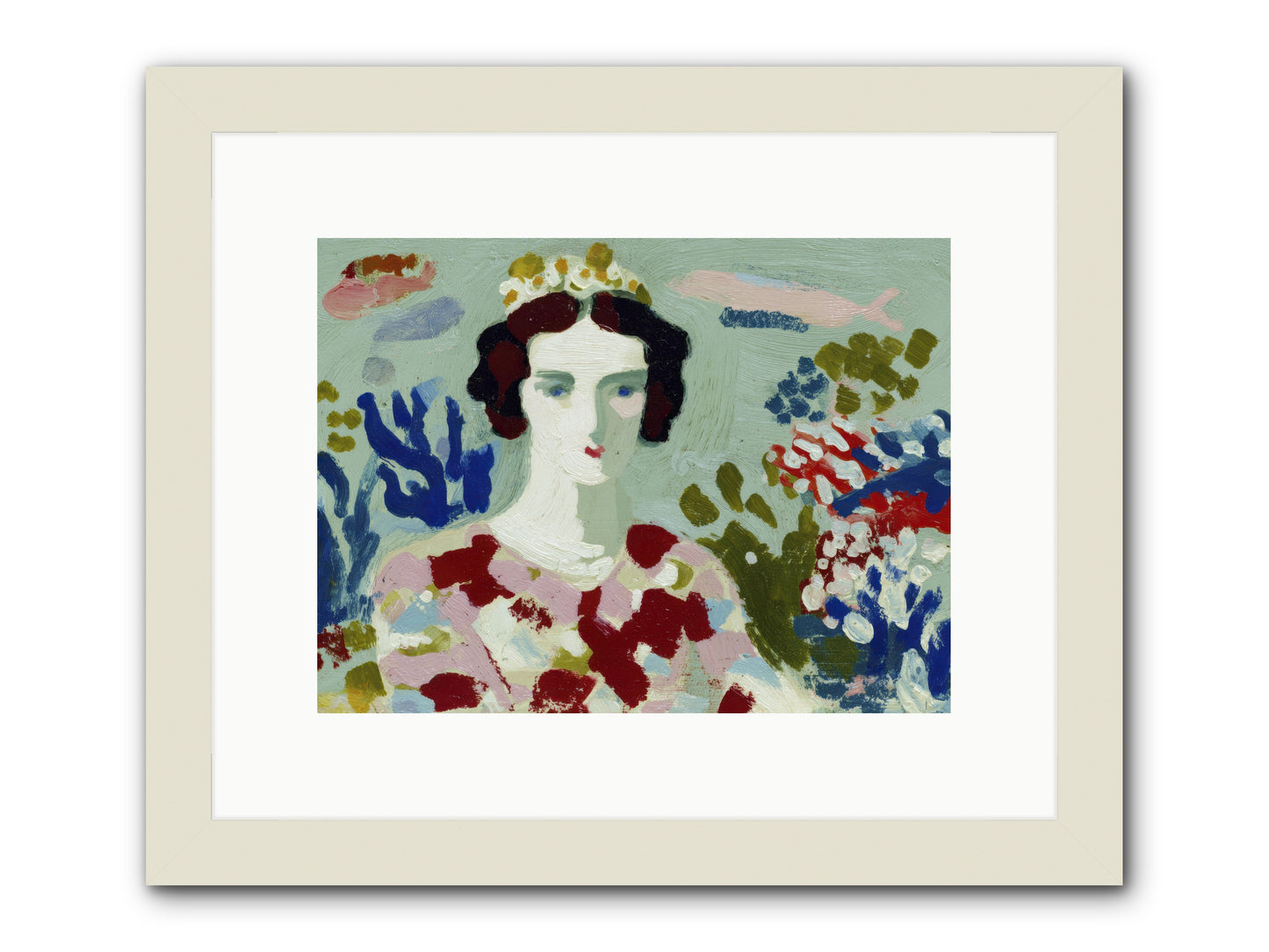 She Floated Through -- Framed Print - White 12x9