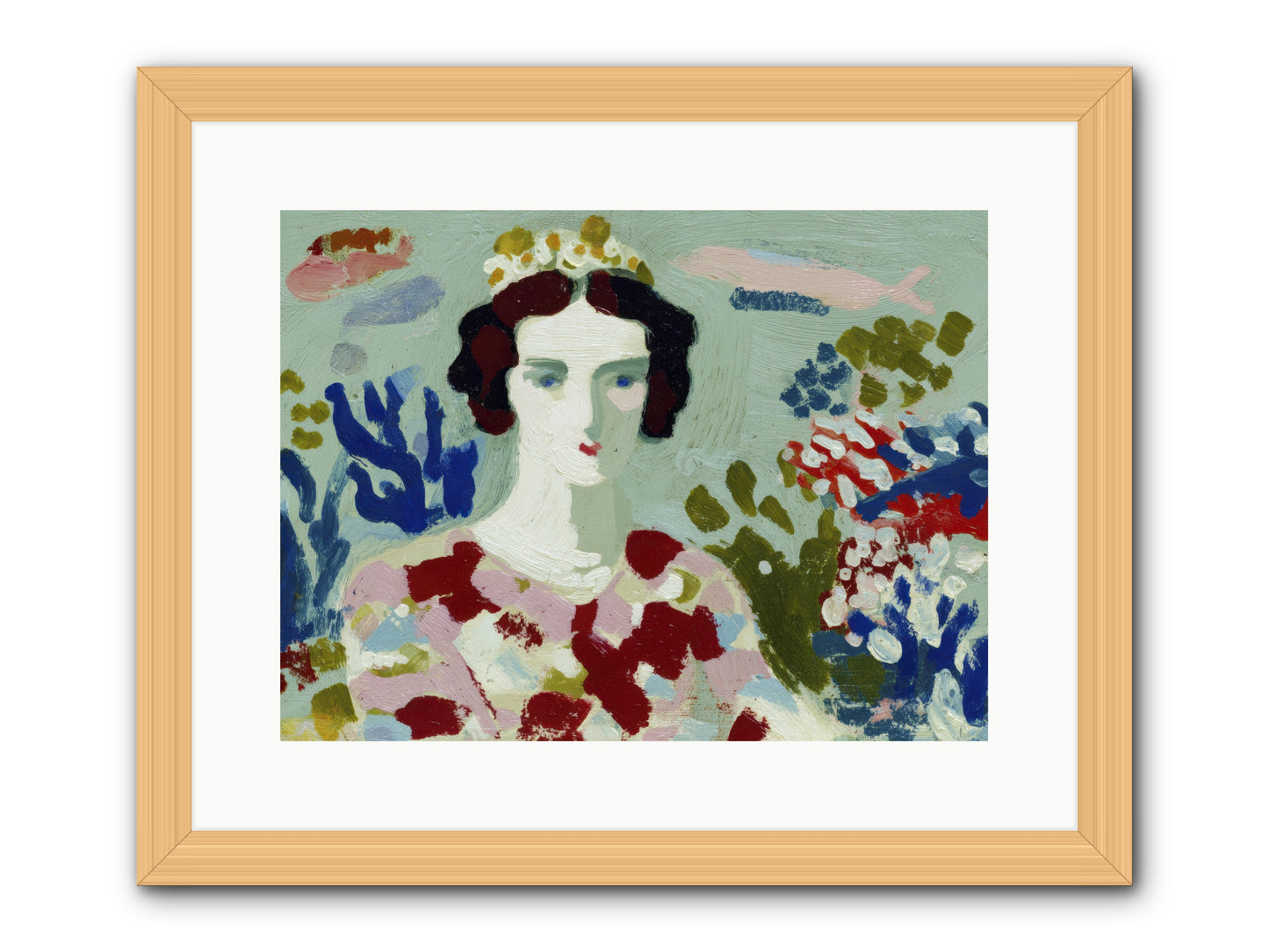 She Floated Through -- Framed Print - Natural 16x12