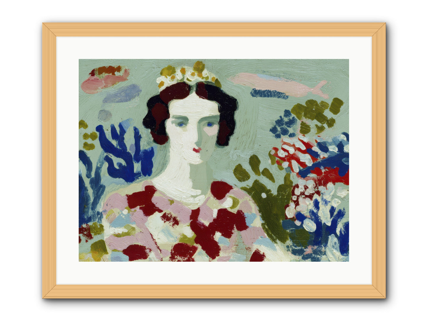 She Floated Through -- Framed Print - Natural 24x18