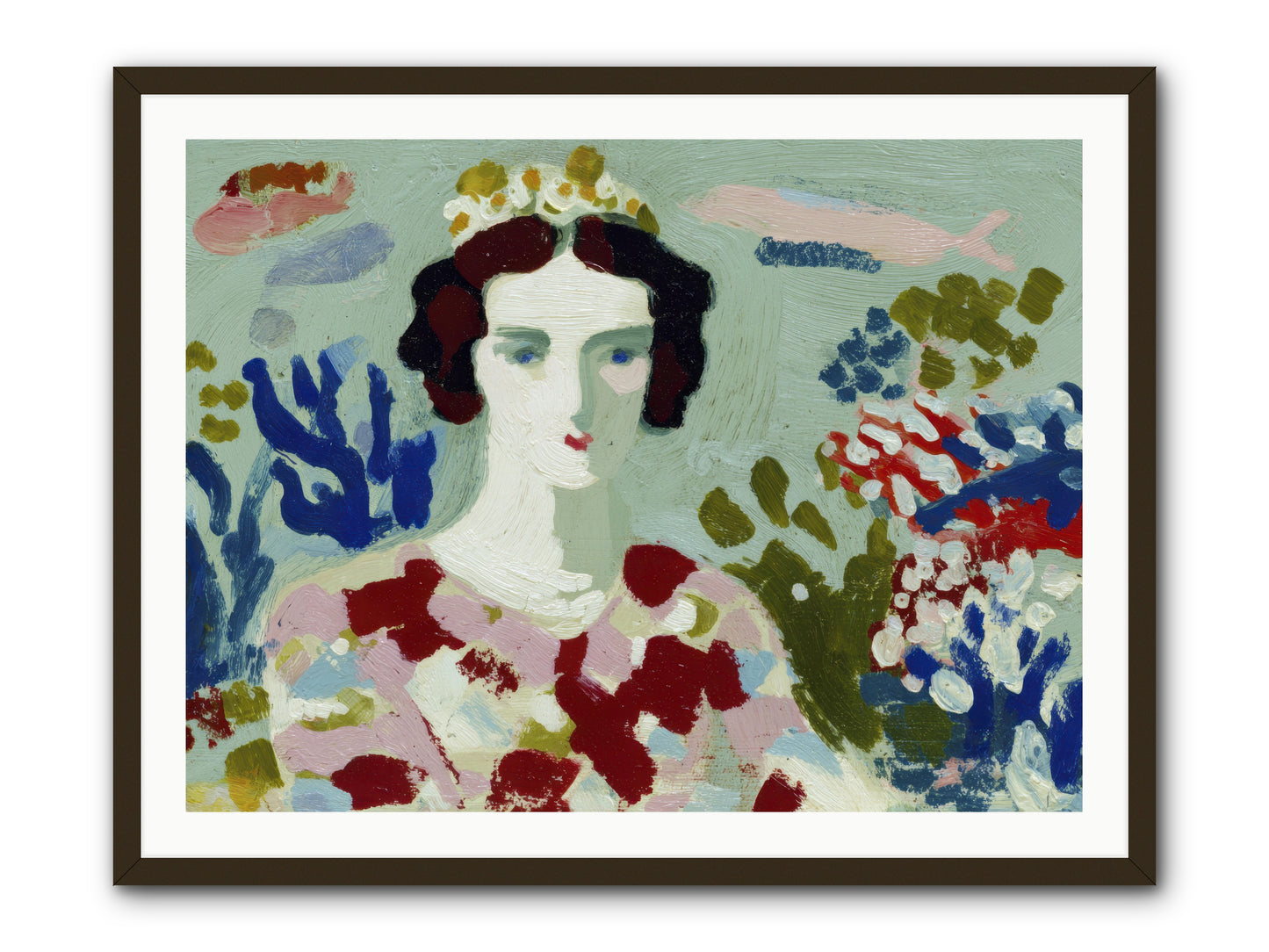 She Floated Through -- Framed Print - Black 40x30