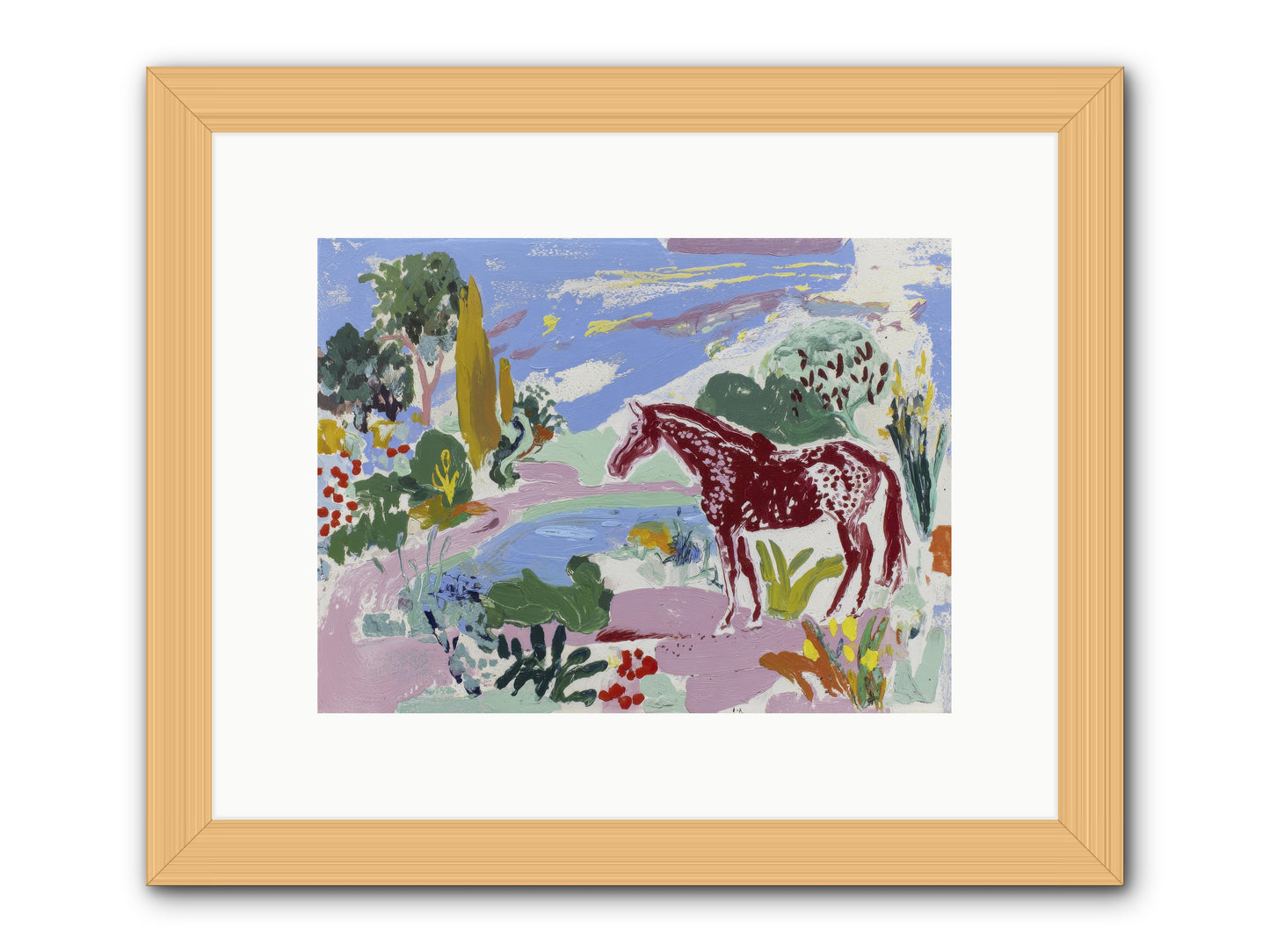 She Lingered There -- Framed Print - Natural 12x9