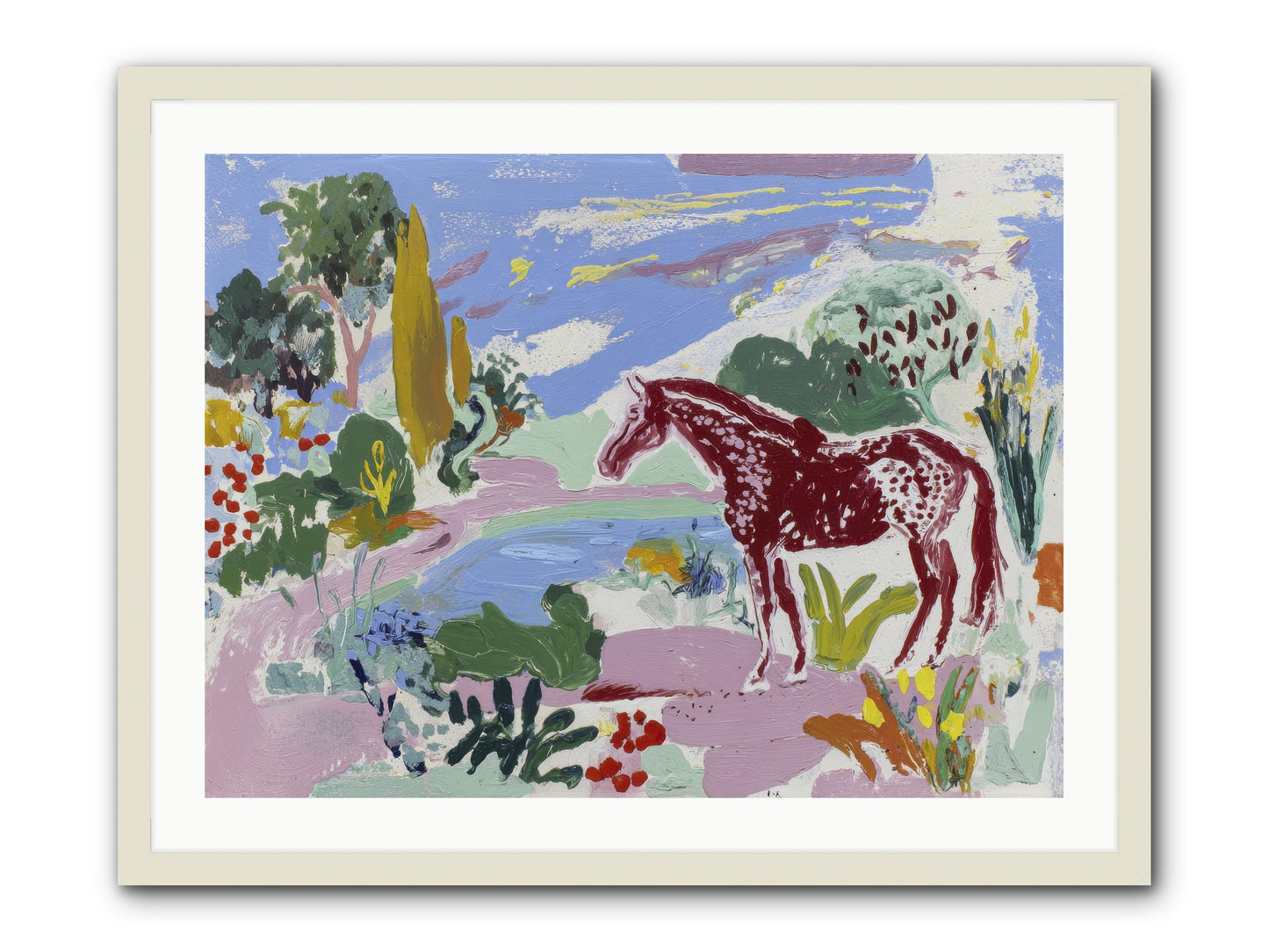 She Lingered There -- Framed Print - White 32x24