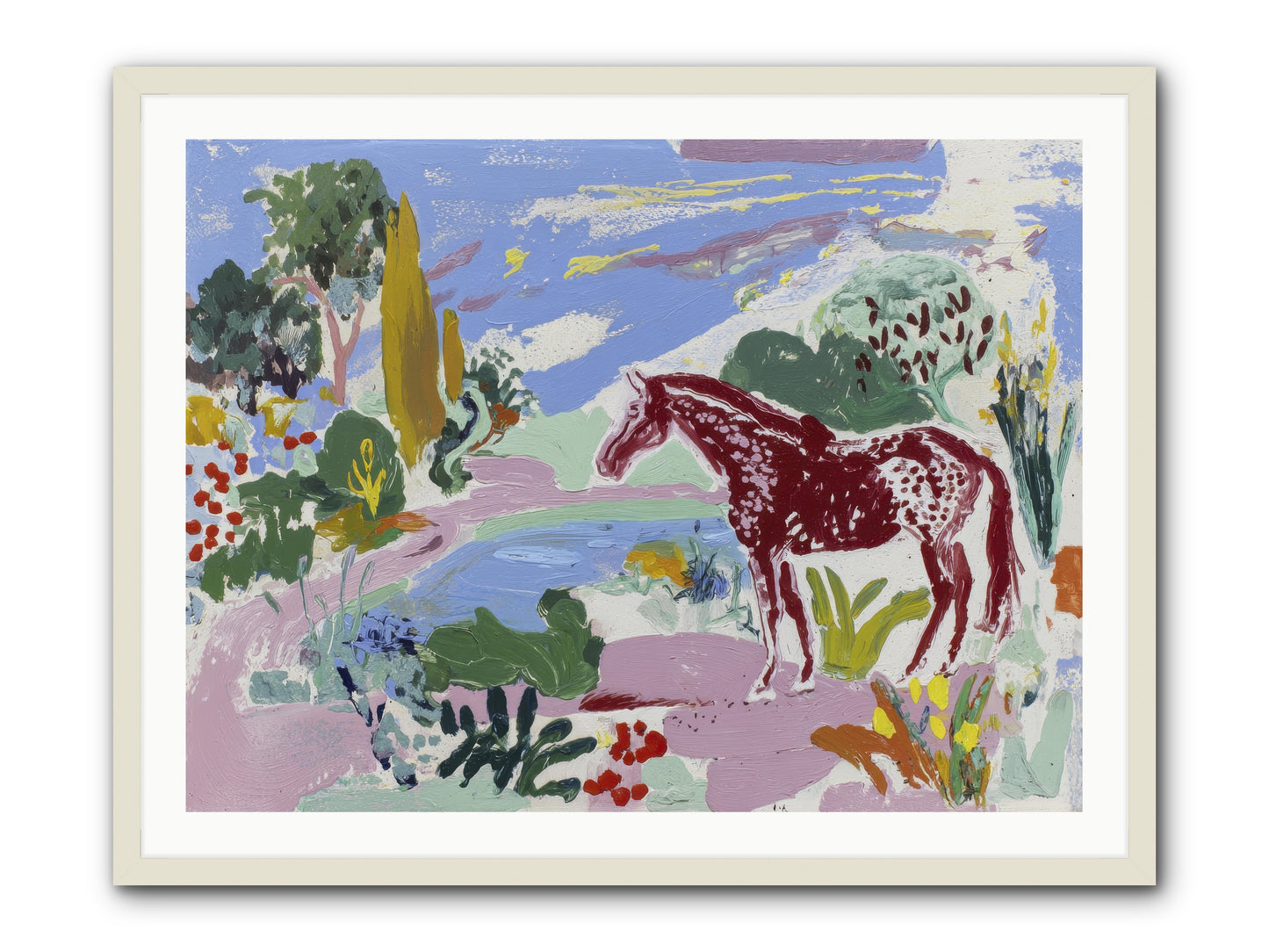 She Lingered There -- Framed Print - White 40x30
