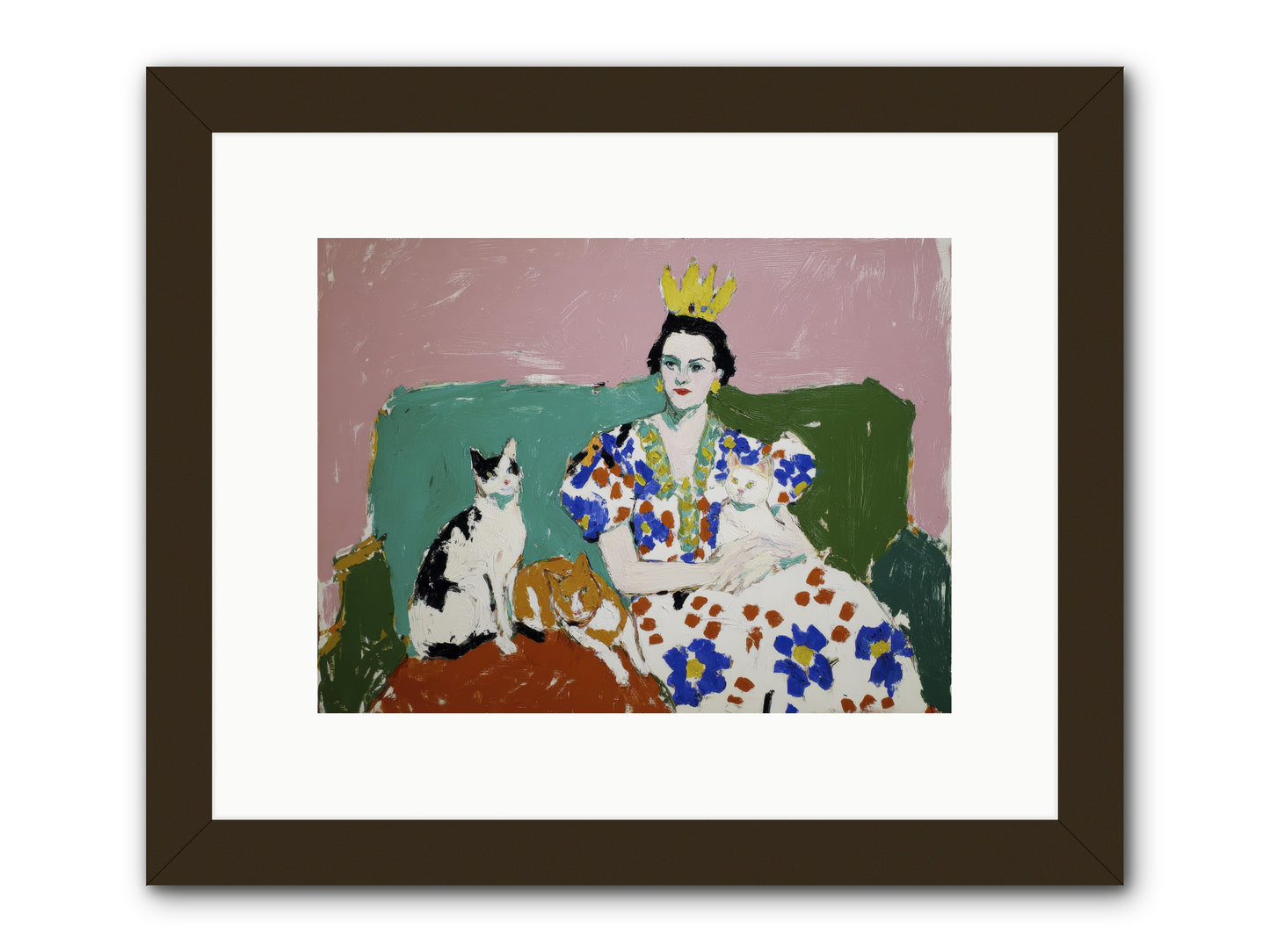 She Never Sat Alone -- Framed Print - Black 12x9