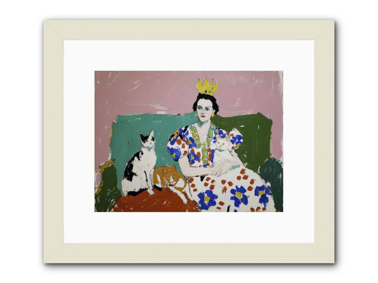 She Never Sat Alone -- Framed Print - White 12x9