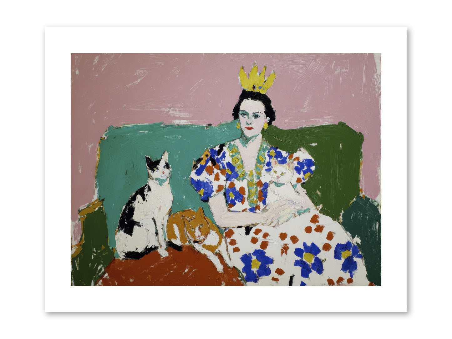She Never Sat Alone -- Loose Canvas Print 12x9