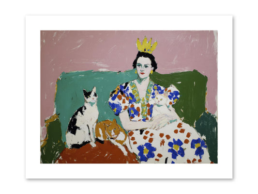 She Never Sat Alone -- Paper Print 12x9
