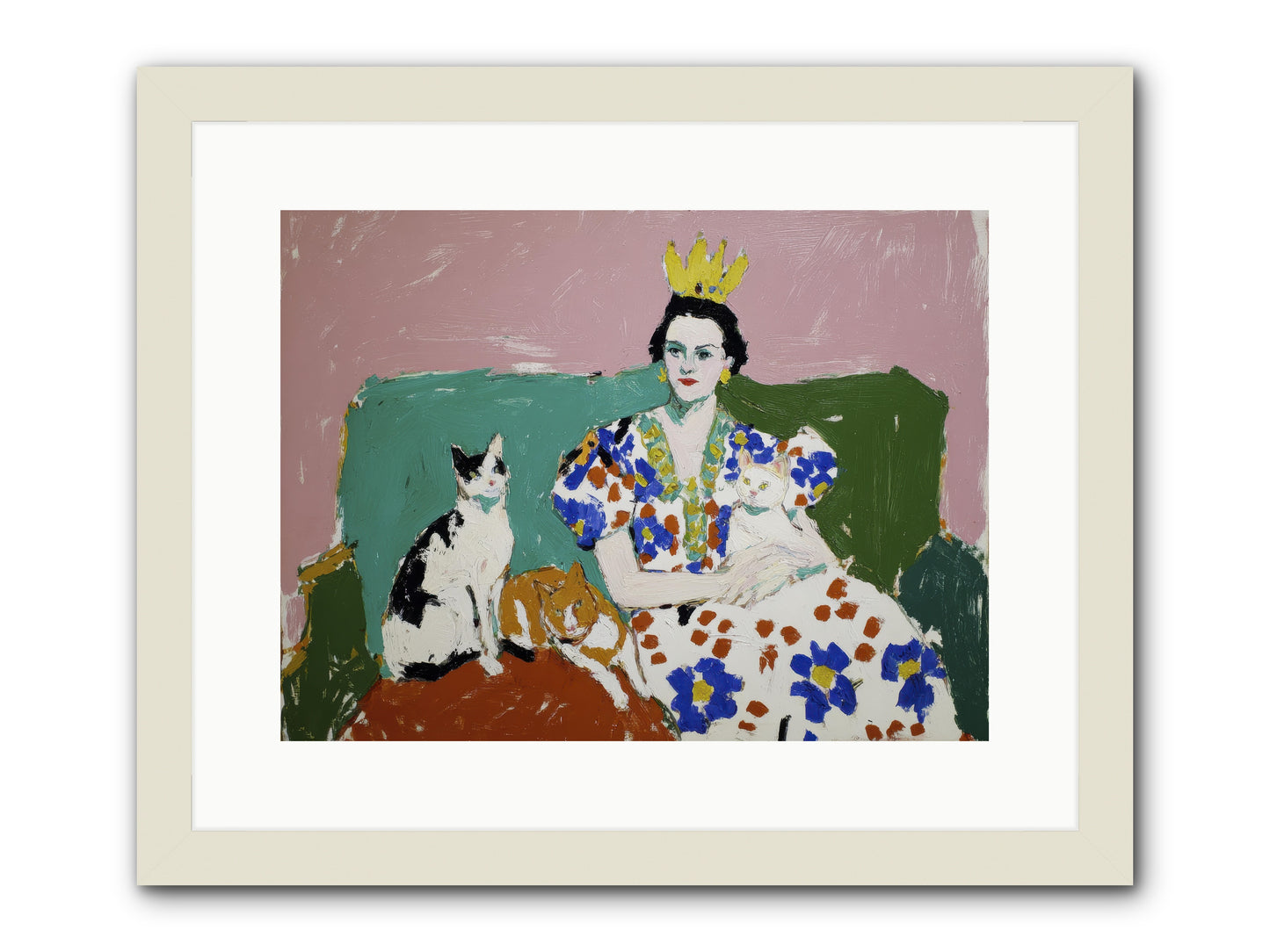 She Never Sat Alone -- Framed Print - White 16x12