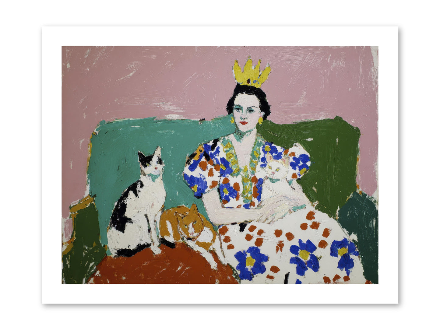 She Never Sat Alone -- Loose Canvas Print 16x12