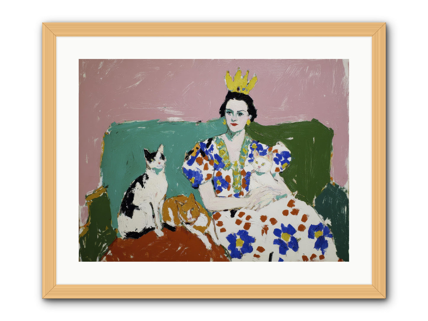She Never Sat Alone -- Framed Print - Natural 24x18