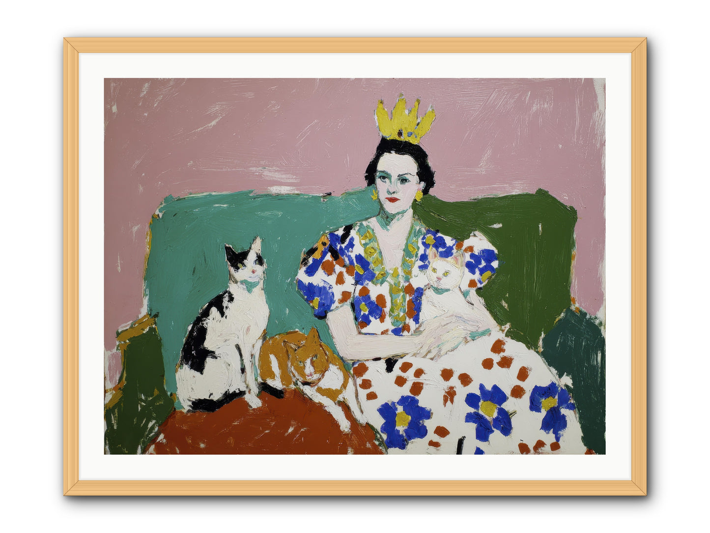 She Never Sat Alone -- Framed Print - Natural 40x30