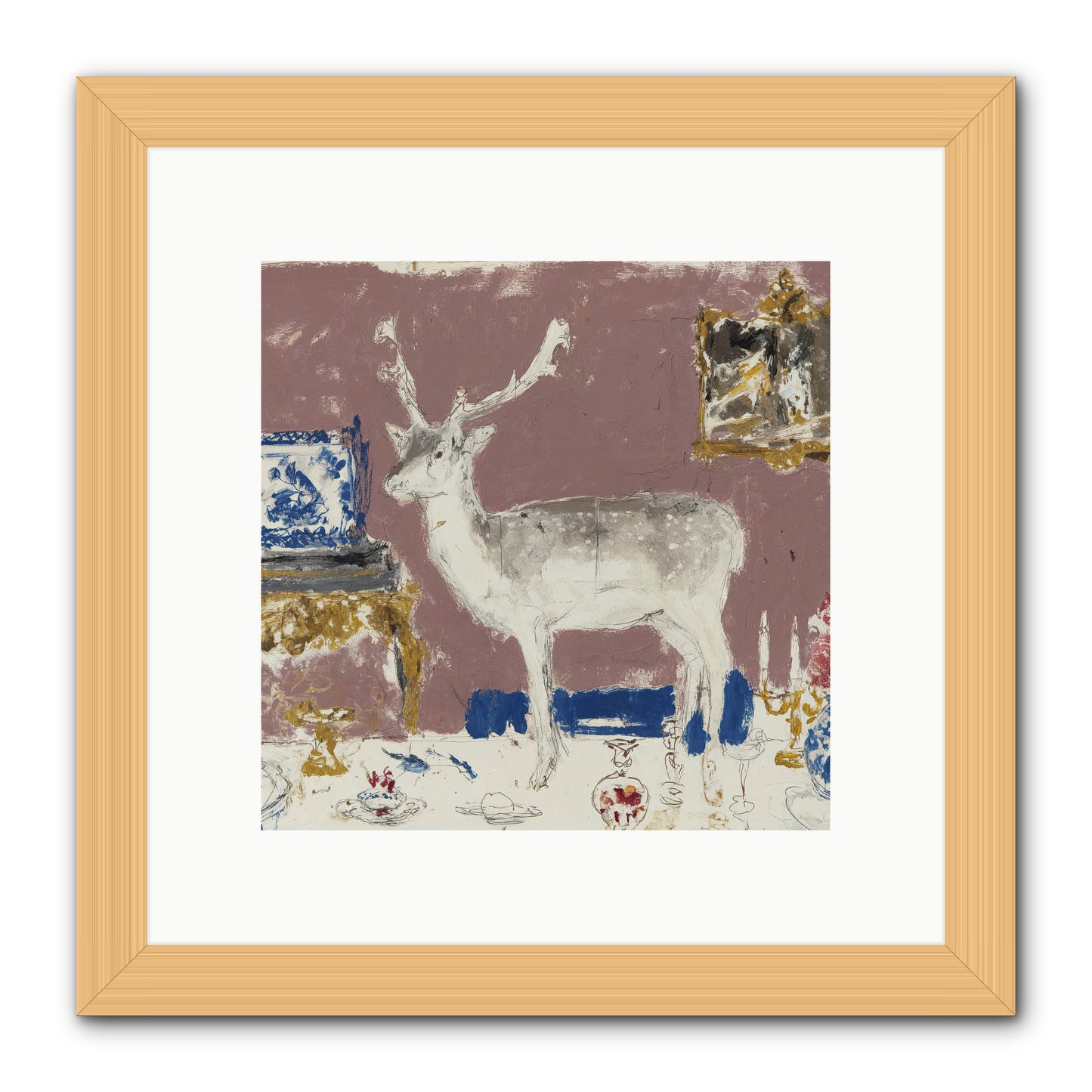 She Pours for Whoever Shows Up -- Framed Print - Natural 10x10