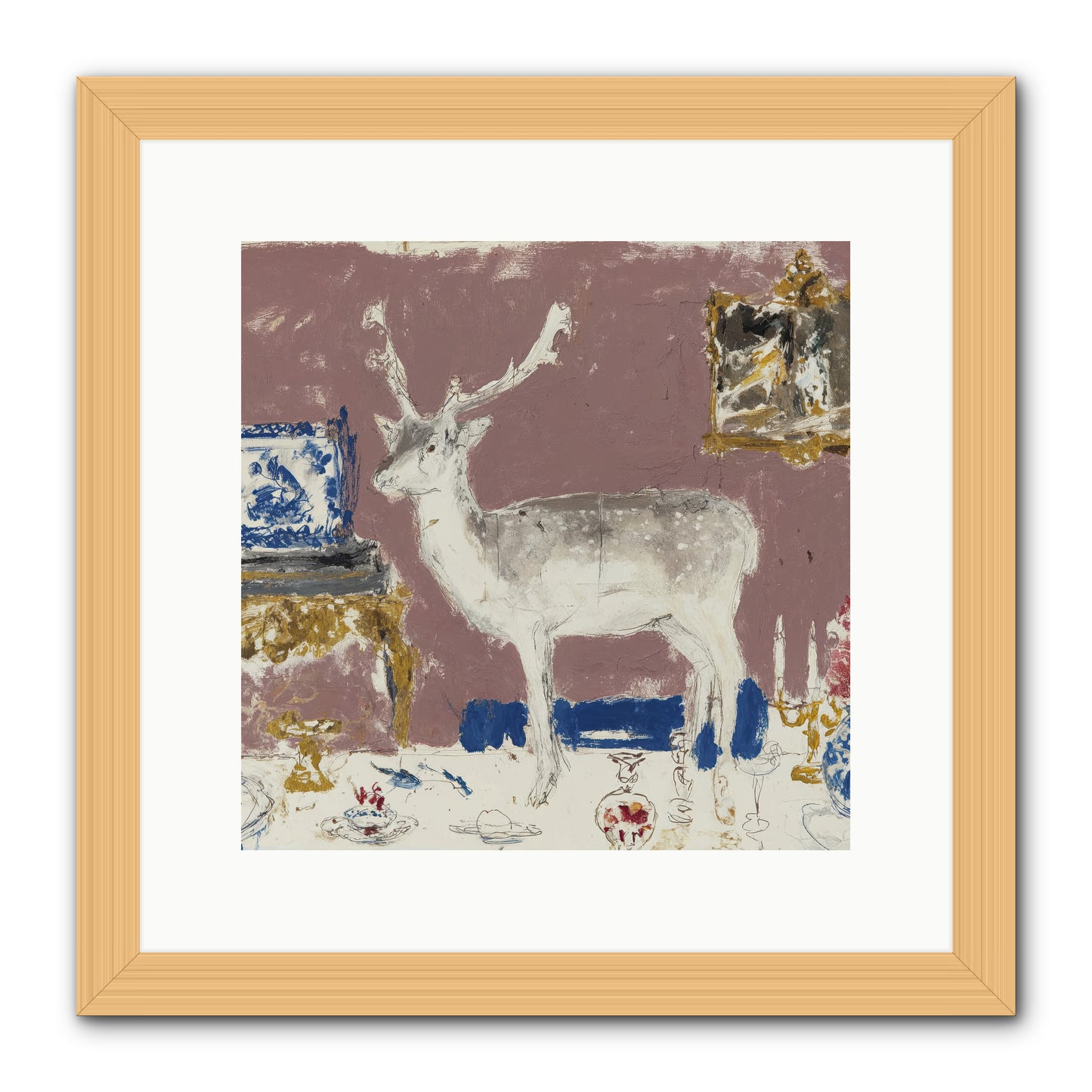 She Pours for Whoever Shows Up -- Framed Print - Natural 12x12
